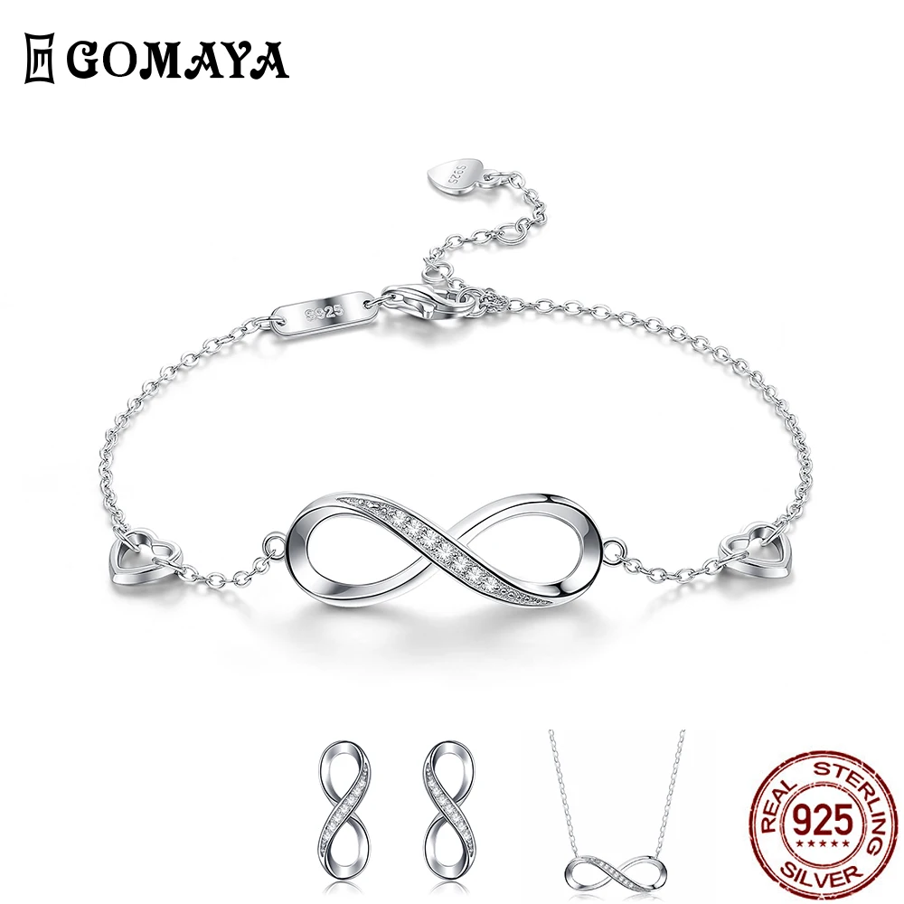 

GOMAYA Featured Products 925 Sterling Silver Necklace Earrings Bracelet Vogue Jewelry Sets For Women Wedding Party Fine Jewelry