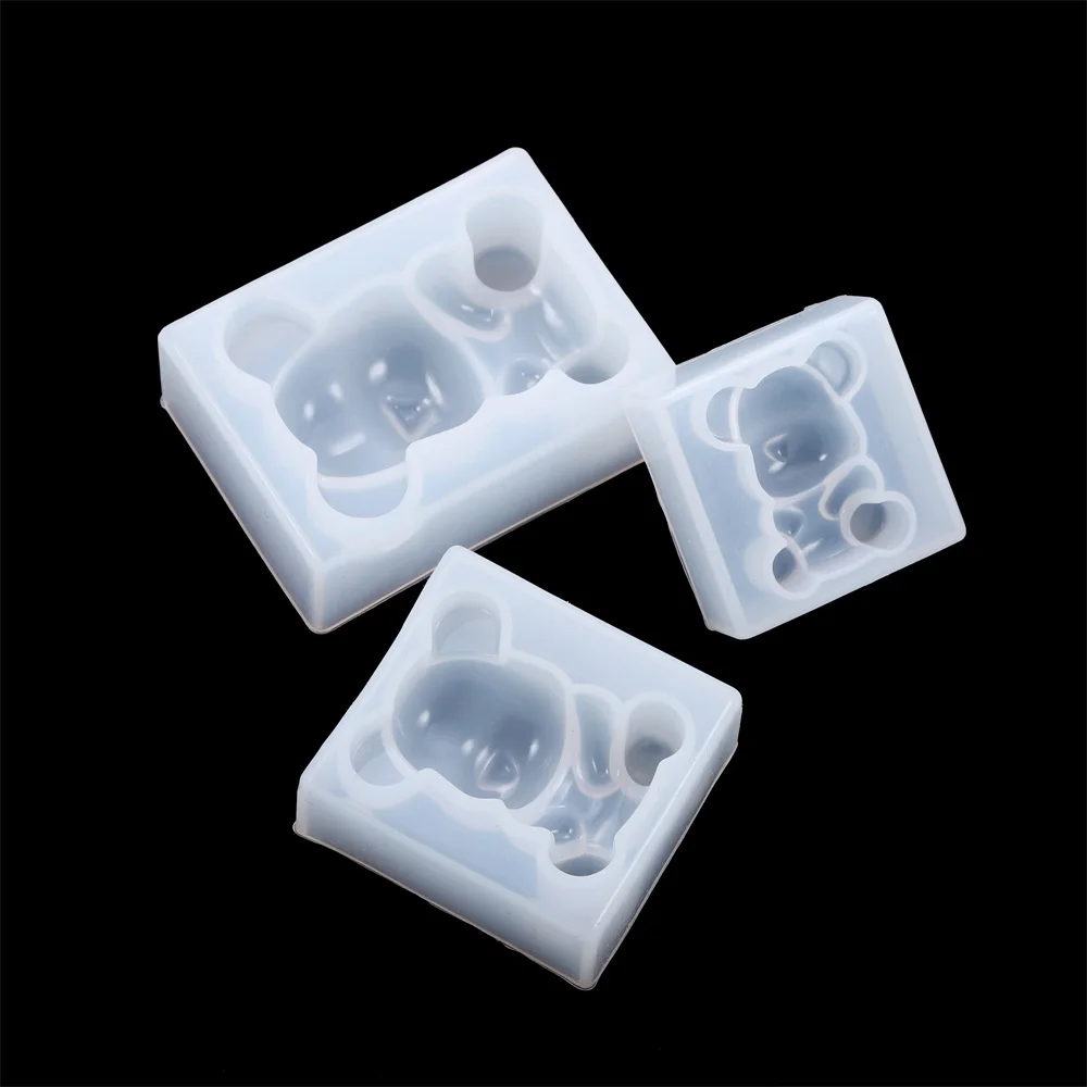 

1 Pcs 3 Sizes Cartoon Cute Bear Silicone Mold Pendant Hairpin UV Epoxy Resin Molds for DIY Craft Silicone Jewelry Making Tools