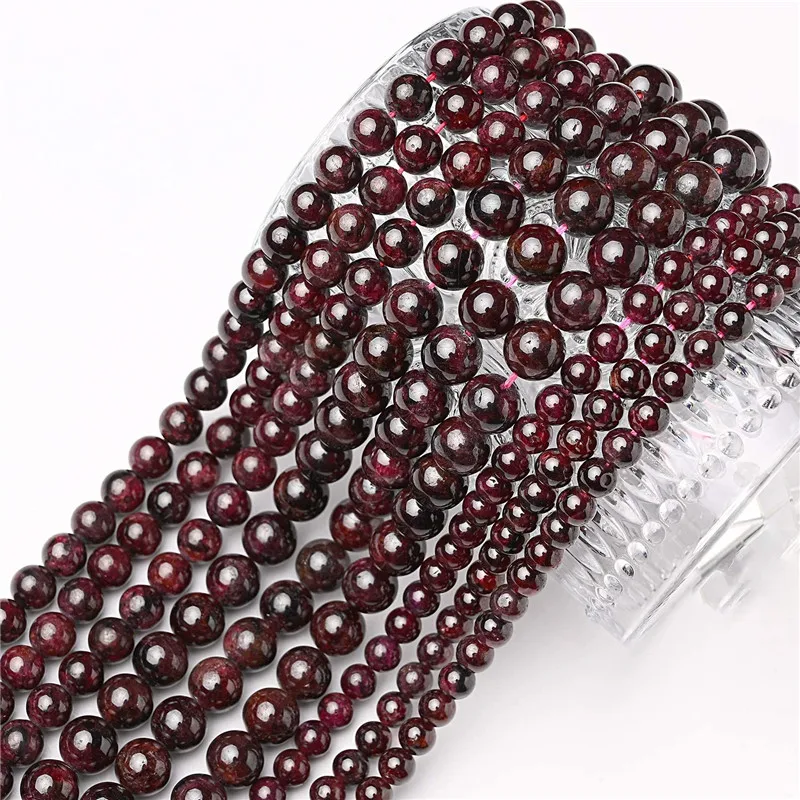

Round 4/6/8/10mm Garnet Loose Beads for DIY Craft Bracelet Necklace Jewelry Making