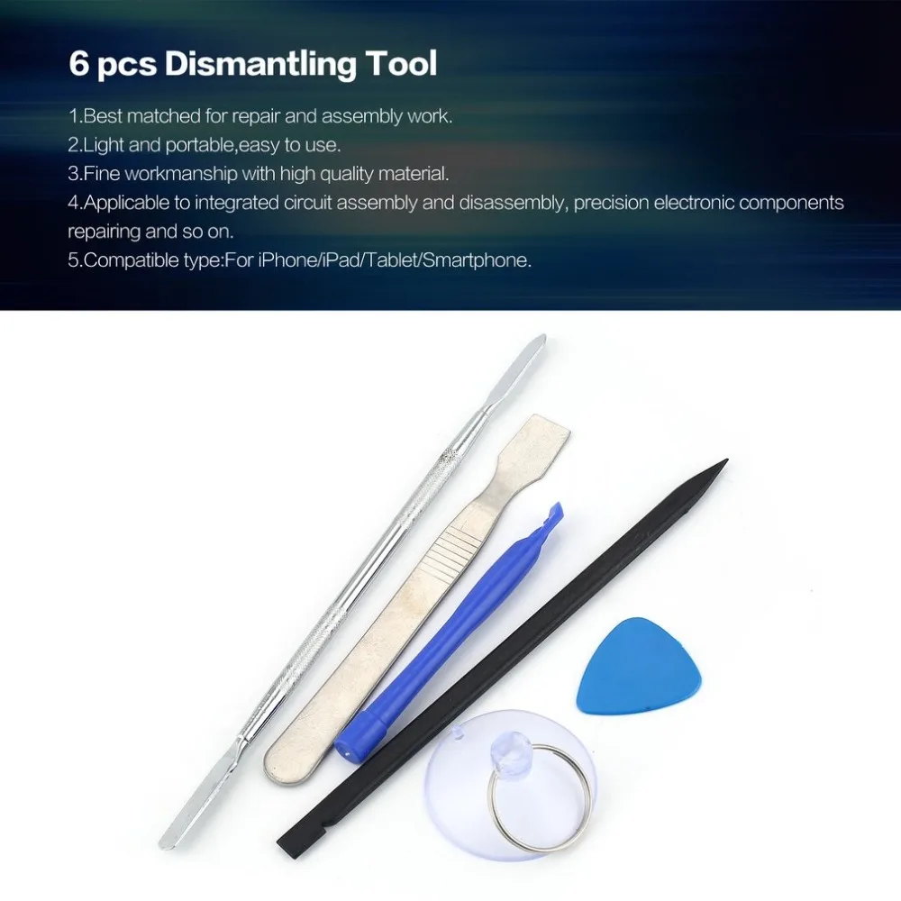 6 pcs Phone Dismantling Spudger Cell Crowbar Scraper Laptop Tablet iPad Smartphone Opening Repairing Tool Kit | Инструменты