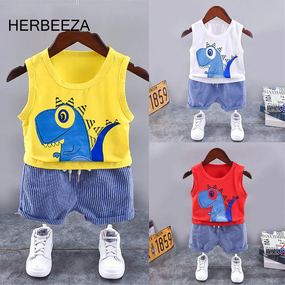 

Dinosaur Kids Boys Clothes Summer Boys Tracksuits Set Sport Style Toddler Baby Costume Cartoon Children's Clothing Suits