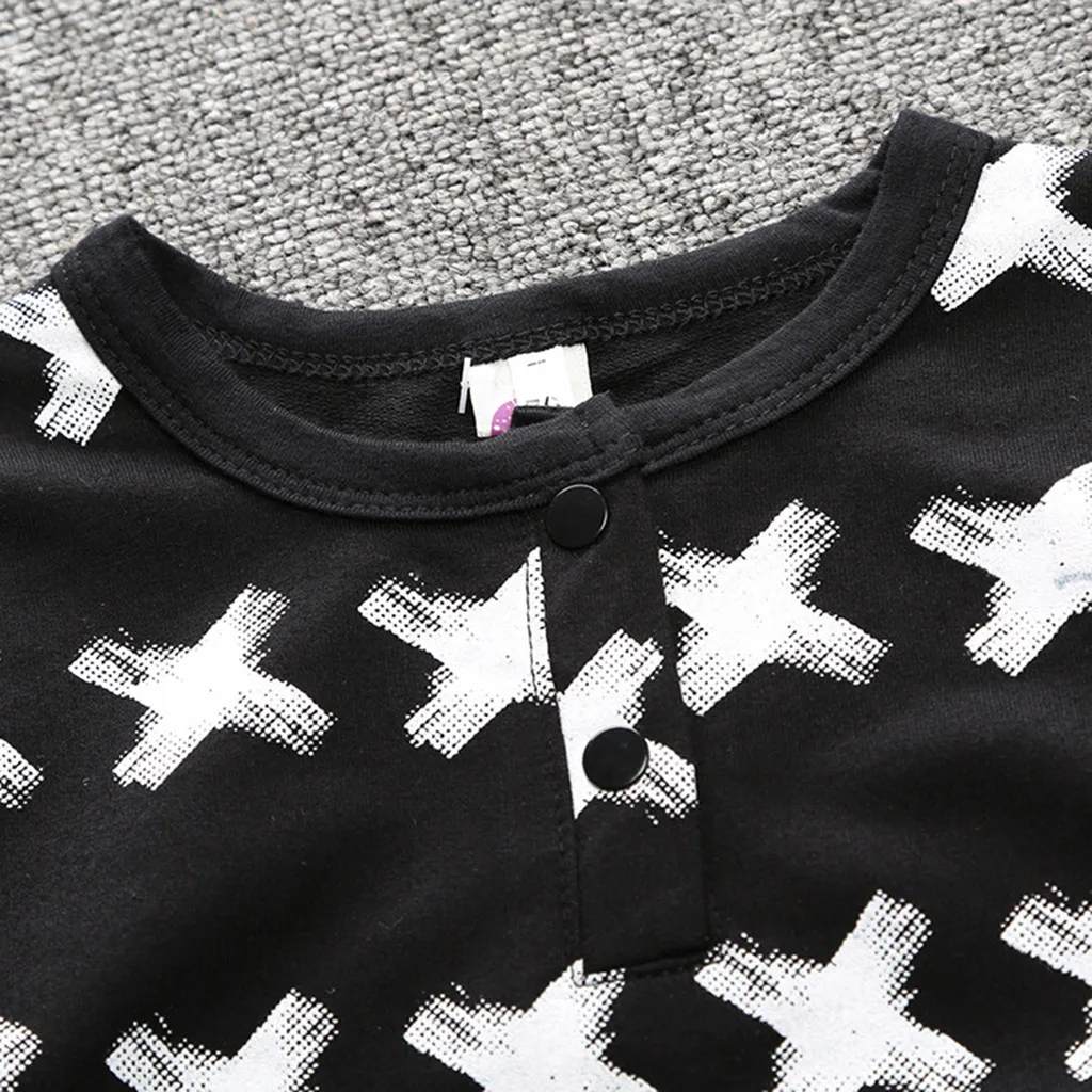 Детская одежда с длинными рукавами Детский комбинезон круглым вырезом и