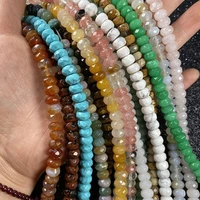 natural stone agates turquoises beads faceted abacus loose spacer beads for jewelry making diy bracelet necklace accessories