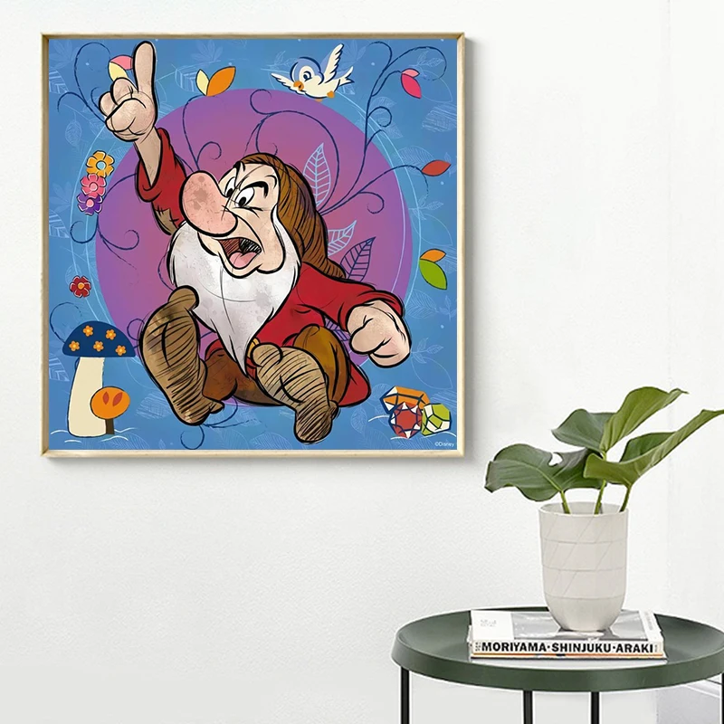 

Cartoon Watercolor Disney Seven Dwarfs Character Canvas Paintings Posters and Prints Wall Art Pictures for Children's Room