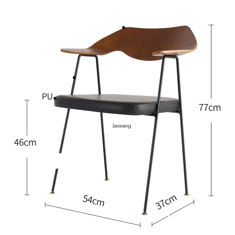 

Designer Dining Chairs Wrought Iron Dining Chair Nordic Modern Minimalist Chair Ins Backrest Armchair Kitchen Solid Wood Chair