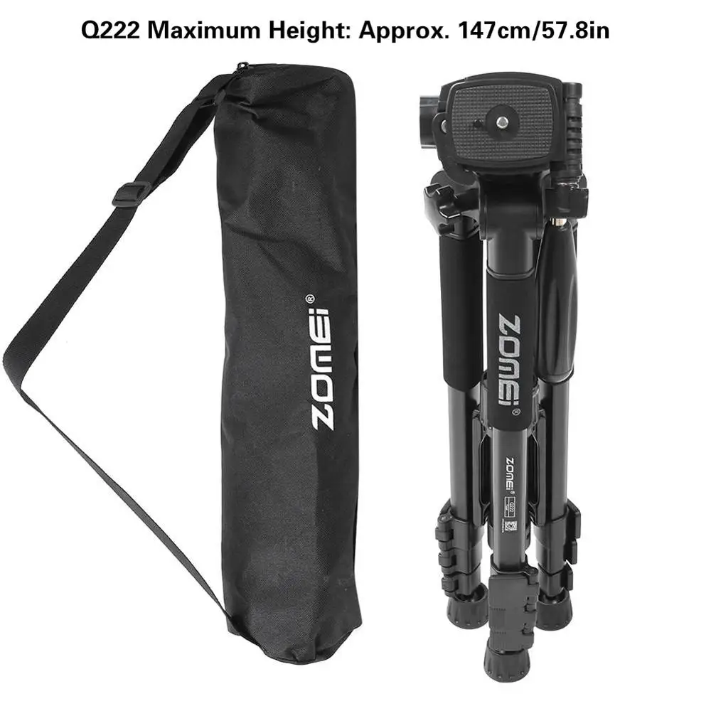 Q222 Zomei T80/T70/Q222/Q555/Q666/Q666C Профессиональный штатив для путешествий портативный регулируемый штатив для Canon беззеркальных/DSLR камер - Цвет: Q222