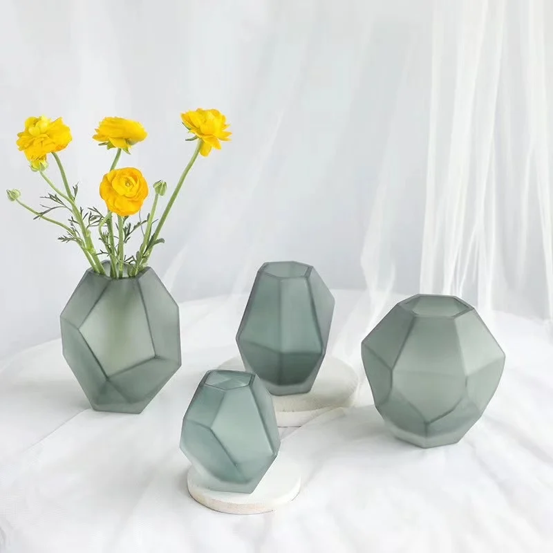 

Glass Vase Nordic Ins Style Flower Pot Flower Arrangement Grey Vases Ornaments Decoration For Tabletop Living Room Ваза Декор