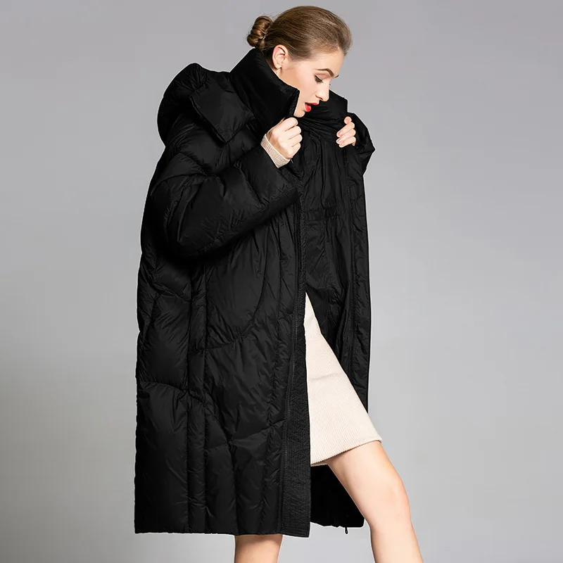 2019 новая длинная 100 кг женская одежда корейский стиль зимняя куртка размера плюс