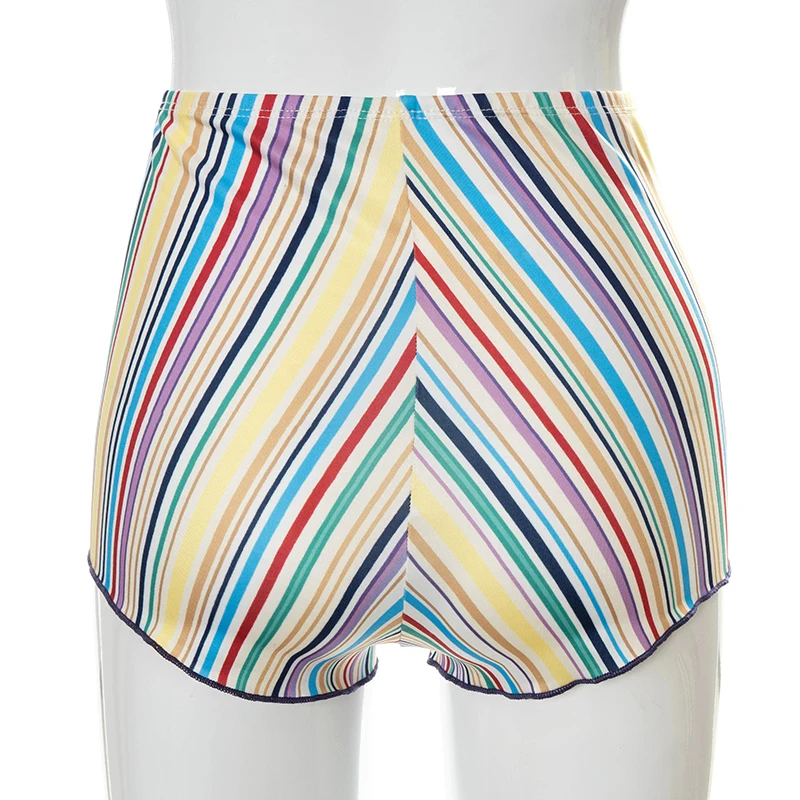 

Cutenova Casual Shorts Womens Summer 2021 Striped Printed Slim Soft Y2K Shorts Female Casual Streetwears