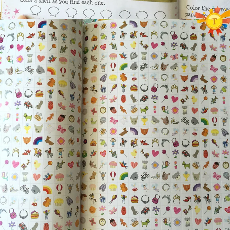 2000 наклейки английская книга активности для детей/Животные/Принцесса/Ферма/инопланетянин/Хэллоуин наклейки для мальчиков и девочек Подарки Игрушки