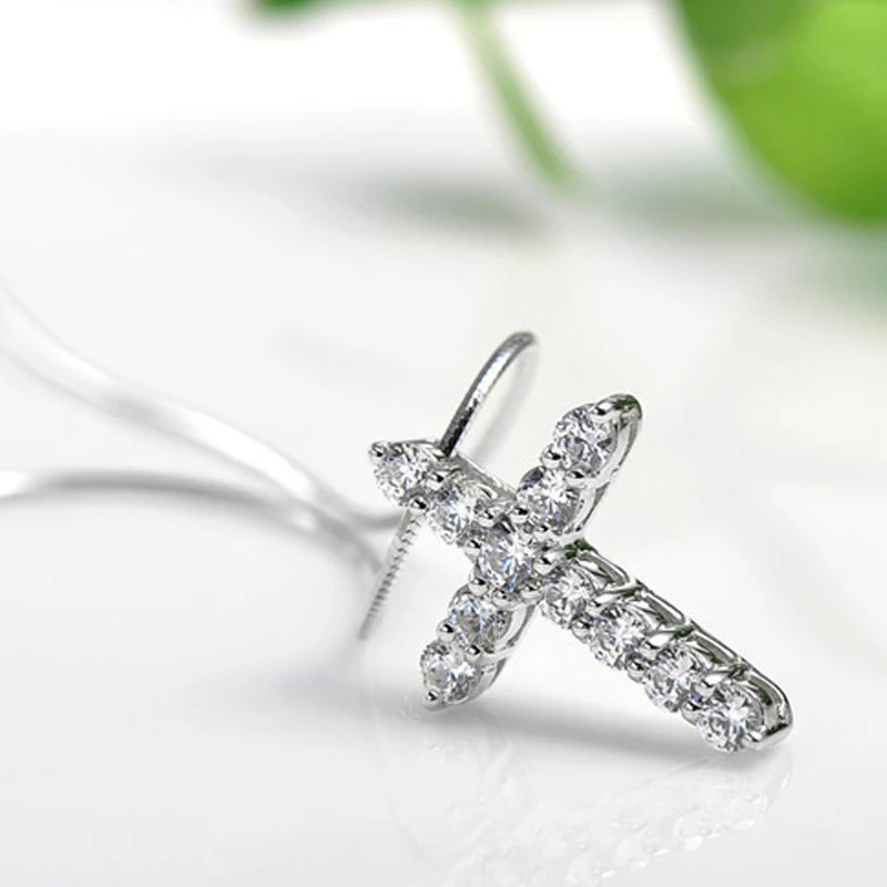 Цепочка с подвеской-крестом для мужчин и женщин ожерелье кристаллами крутая цепь