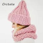 Зимние розовые шерстяные вязаные женские облегающие шапки модные унисекс весенне-осенние однотонные теплые вязаные мужские шапочки из грубой пряжи шапка