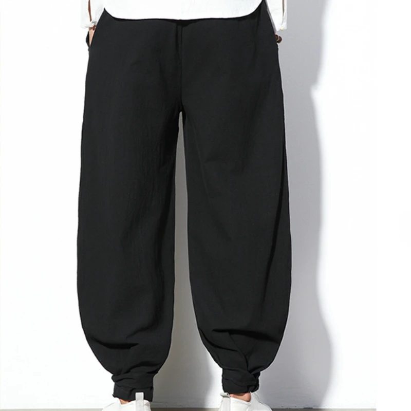 Брюки мужские хлопково льняные шаровары джоггеры традиционная китайская одежда