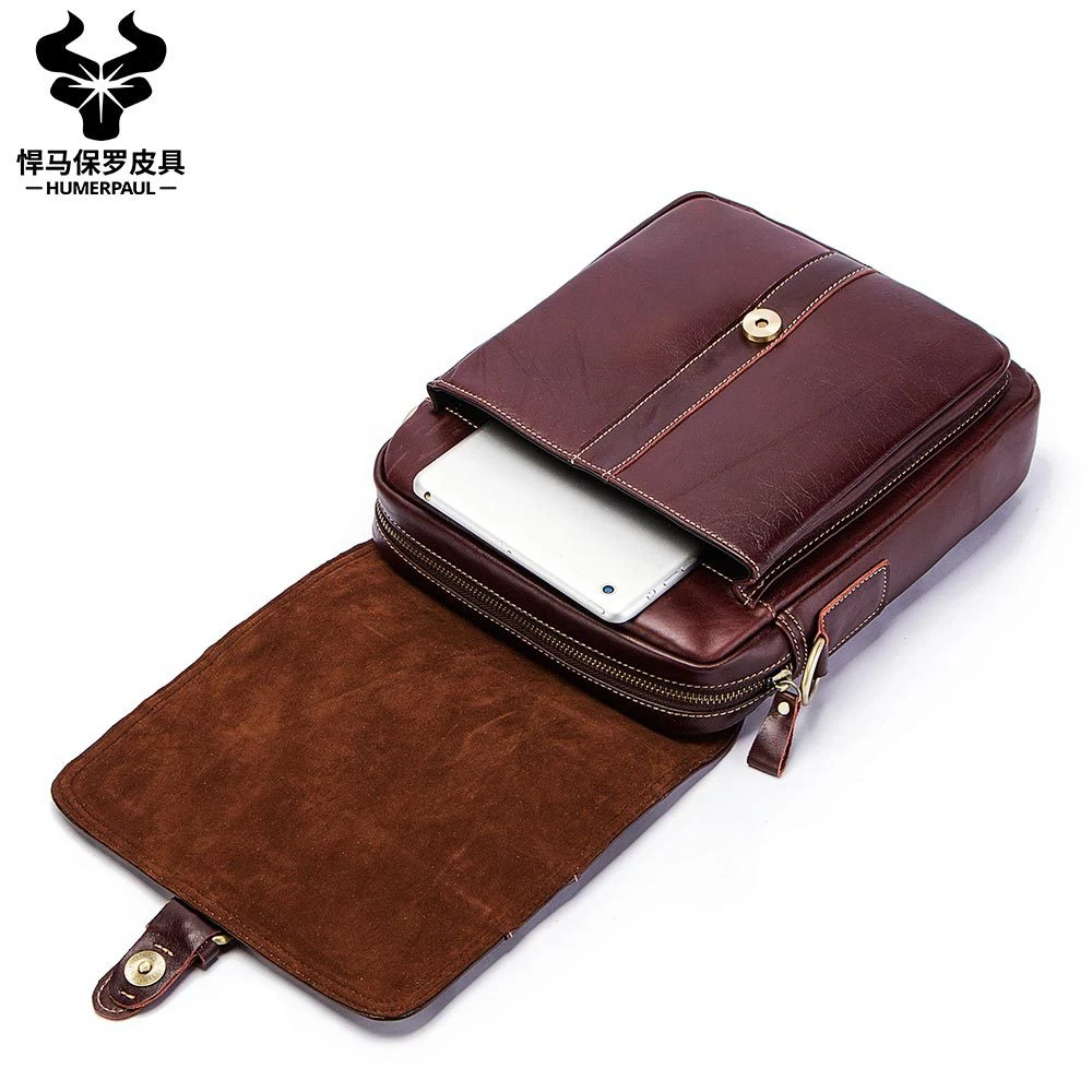 

ZZSLHL 100% Genuine Leather Messenger Bags Men High Quality Handbag Bolsas Travel Brand Design Crossbody Shoulder Bag For Boys