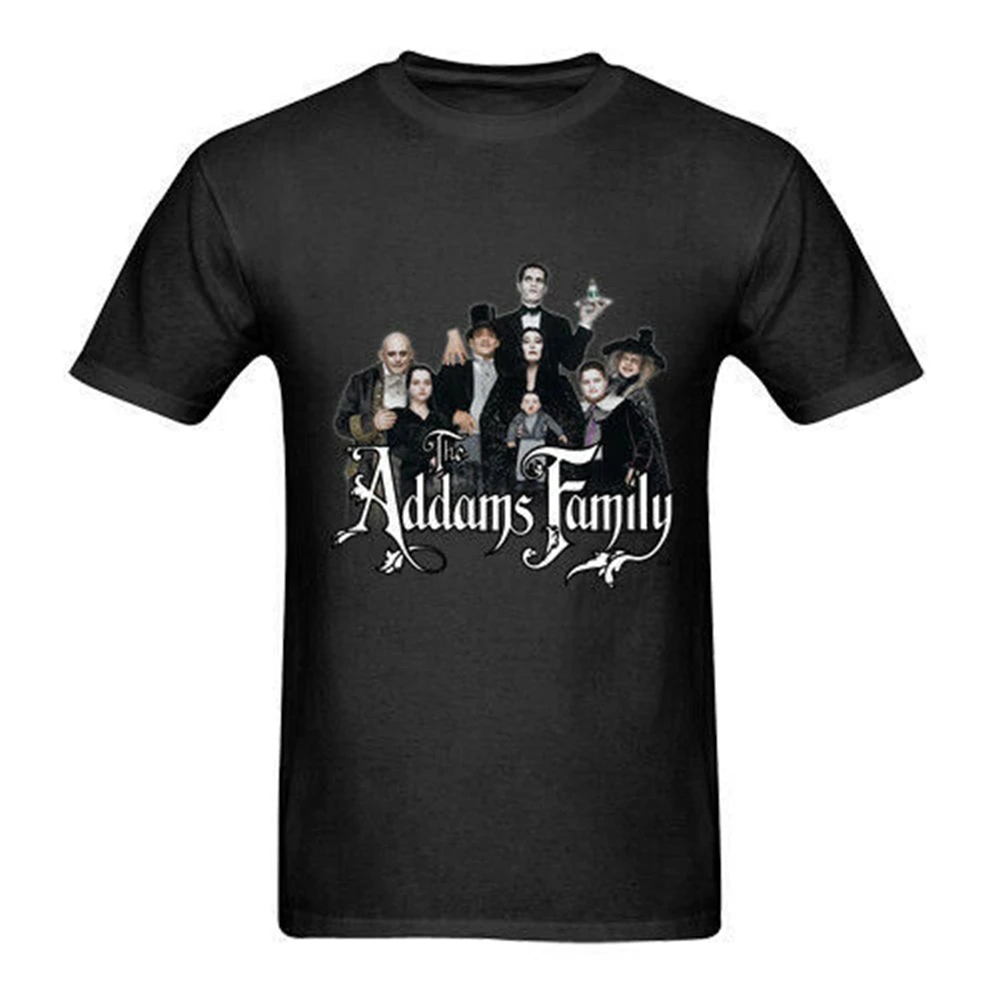 Addams/семейная футболка Черная хлопковая Футболка Мужская размеры от S до 3Xl