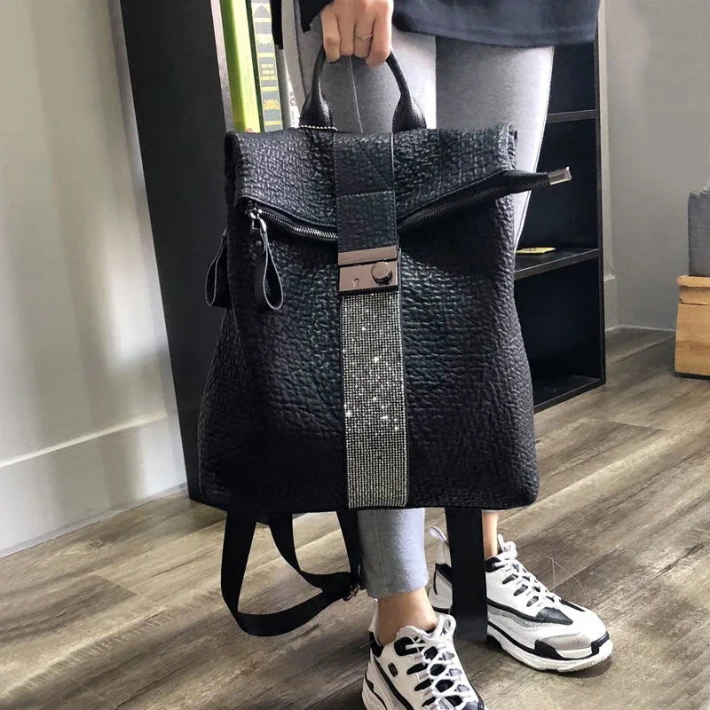 

New Luxury Brand Pu Backpack Fashion Retro Multifunctional Backpack Female Plaid Leather Backpack Ladies Small Travel Backpack