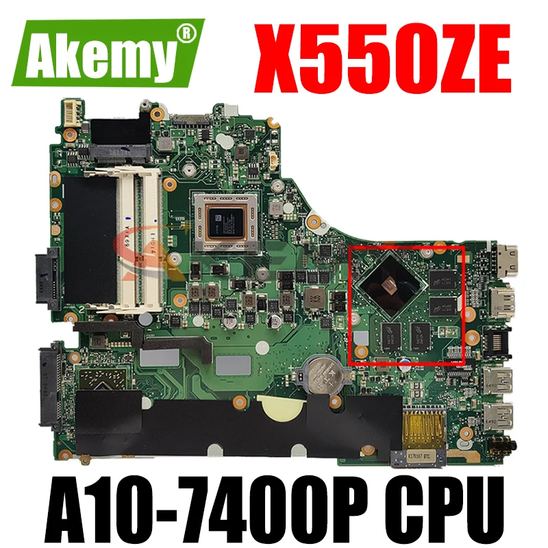 

Akemy X550ZE For Asus VM590Z X550ZE laptop motherboard X550/X750 A10-7400P LVDS Test work 100%