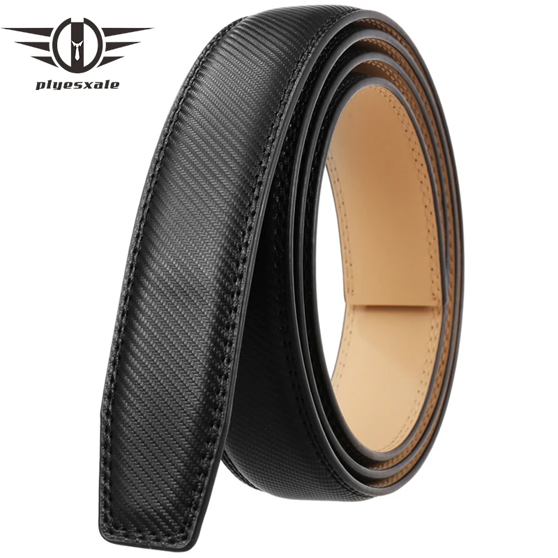 Plyesxale Luxury 3.0cm Width Leather Belt Without Buckle For Men High Quality Cowhide Casual Business Belt No Buckles Head B740