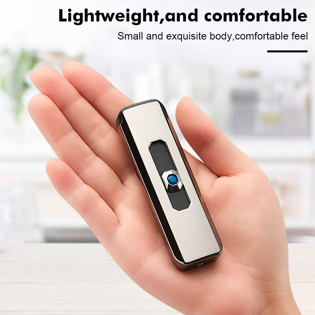 

NEW Fingerprint Induction Rechargeable USB Lighter Flameless Windproof Lighter Creative Metal Double-sided Cigarette Lighters