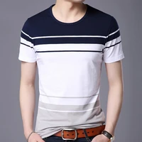 custom fashion cheap slim fit soft striped cotton mens short sleeve t shirts