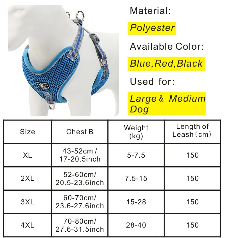 Светоотражающий Жилет для собак всех Seansons из полиэстера шлейка больших и средних