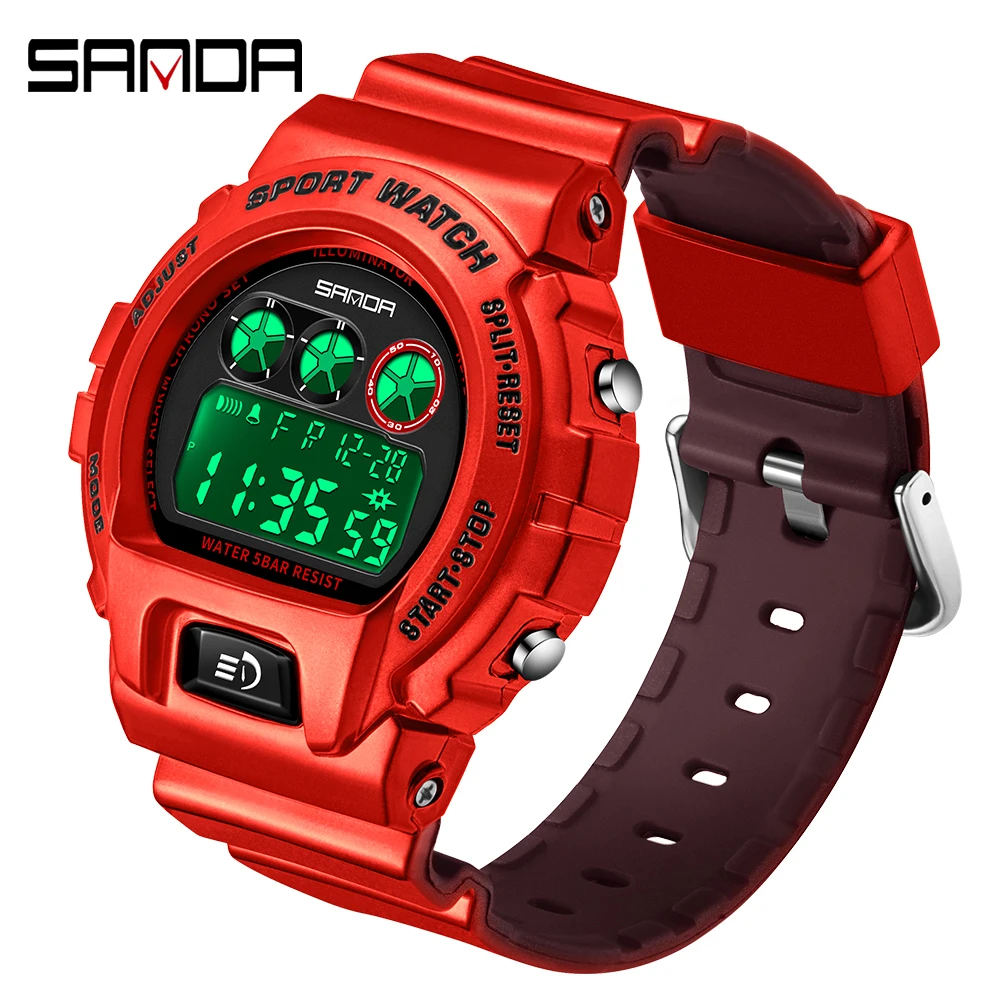 Sanda Sport Women Watch Multicolor Digital Fashion Wristwatch 2021 Student Unisex Electronic Waterproof Stylish Luxury Clcok