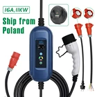 Зарядное устройство для электромобилей 16 А, 3 фазы, 11 кВт, тип 2, устройство для зарядки электромобиля 2, используется для настенной зарядки с или без адаптера