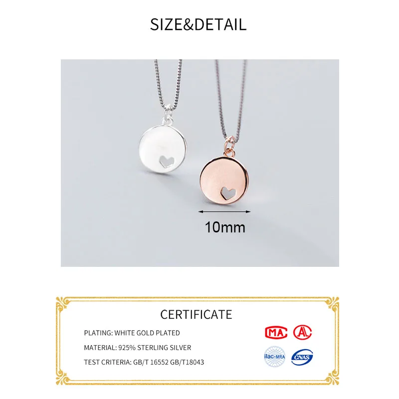 MEETSOFT романтичное Стерлинговое Серебро 925 пробы минималистичные подвески в форме