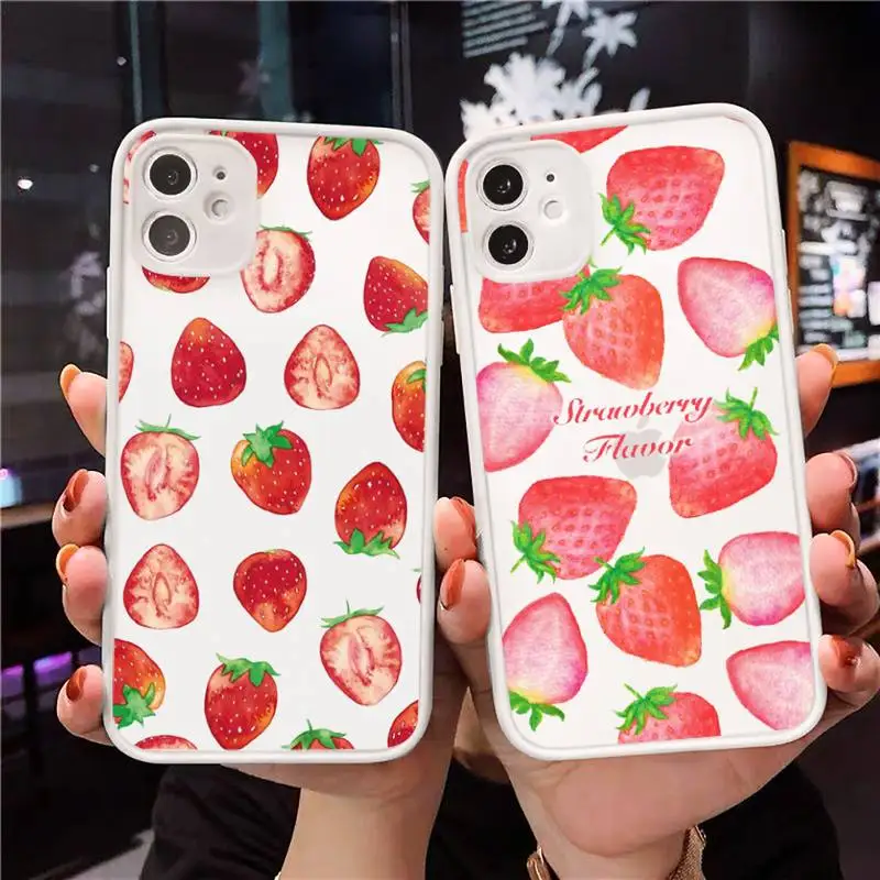 С героями мультфильмов с принтом клубники Вишневый Чехол для мобильного