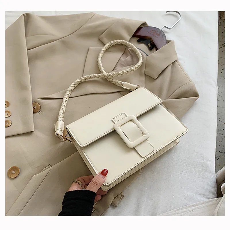 

Fashion Women's Shoulder Bag PU Leather Young Ladies Small Square Bag Light Retro Simple Female Daily Messenger Bag Waterproof
