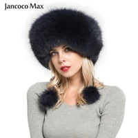 2021 new real fox fur bomber hats winter women warm high quality fashion caps natural fur warm s7148