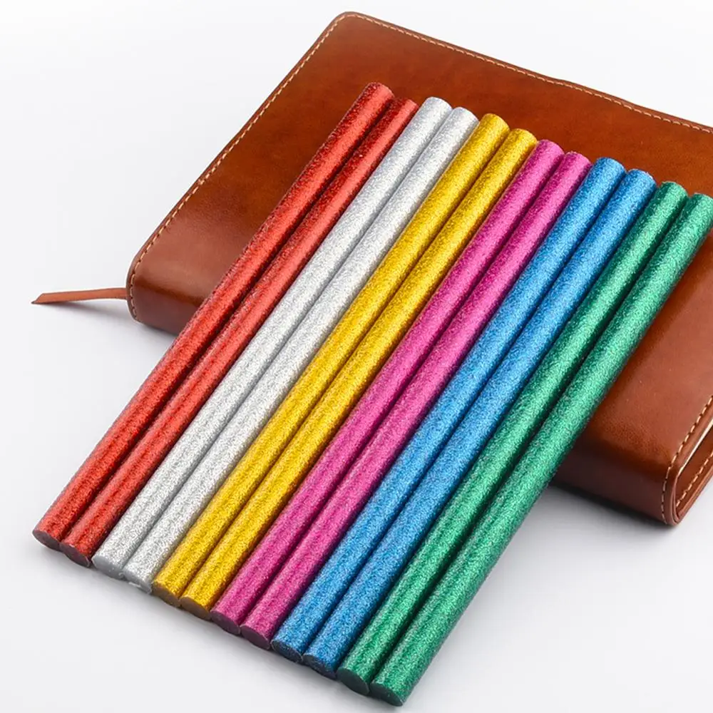 Цветные клеевые палочки 11 мм разные блестящие профессиональные для