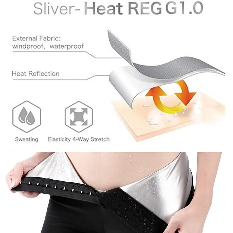 

New Sweat Sauna Pants Body Shaper Weight Loss Slimming Pants Women Waist Trainer Tummy Hot Thermo Sweat Leggings Fitness Workout