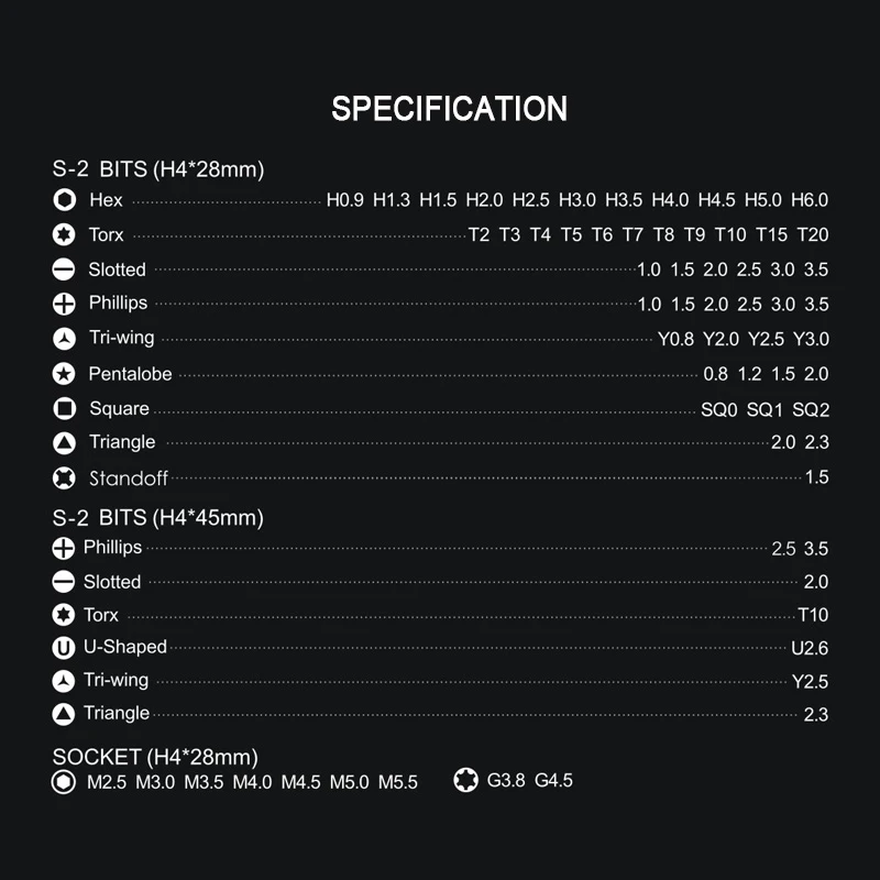 Набор прецизионных отверток S2 JM-8172 магнитных насадок Torx Philips для ремонта