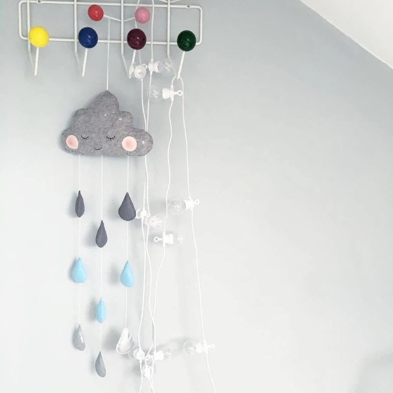 

Home Decoration Nordic Children's Tent Decoration Cloud Felt Raindrop Pendant Kids Room Wedding Decor Smiles Photography G99C