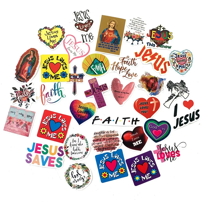 50 шт. наклейки с Иисусом христианский крест Европа Америка чайник дневник