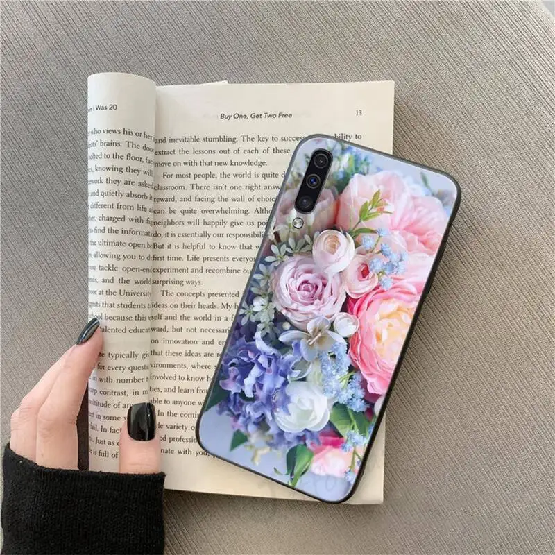 

Flower Pink Purple Peony Rose Phone Case For Samsung galaxy S 9 10 20 A 10 21 30 31 40 50 51 71 s note 20 j 4 2018 plus