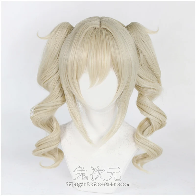 Парик для косплея Genshin ударная Барбара пепепельно-коричневый длинный кудрявый