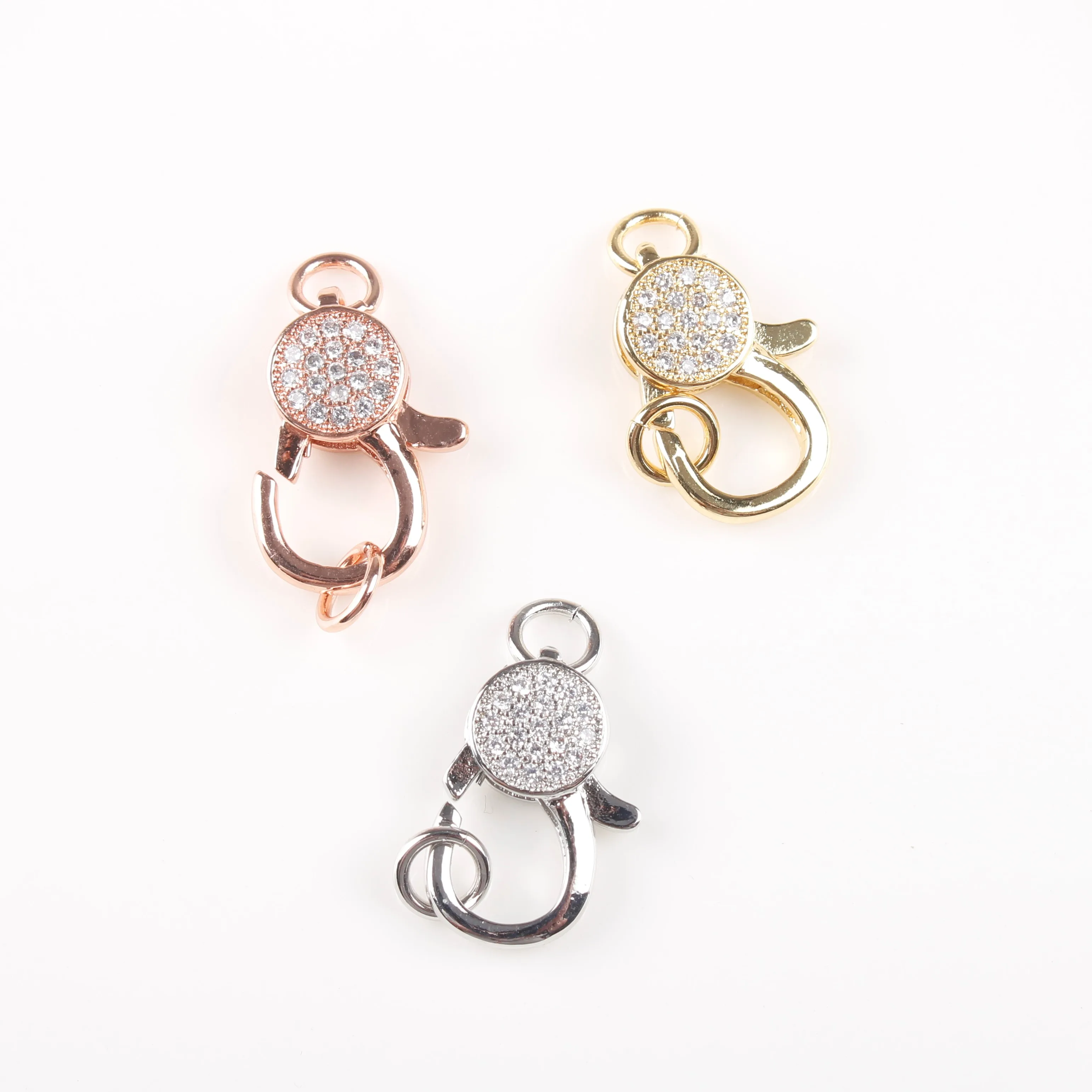 

DIY jewelry accessories full zircon lobster buckle decorative connection buckle universal matching decorative buckle