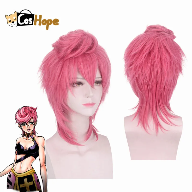 Trish Una парик для косплея JoJo Необычные Приключения Косплей термостойкие