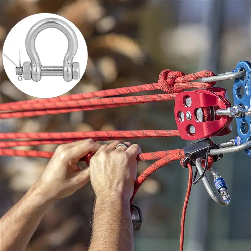 

4pcs Practical Metal Shackle Metal Shackle Lifting Shackle D-Shaped Shackle
