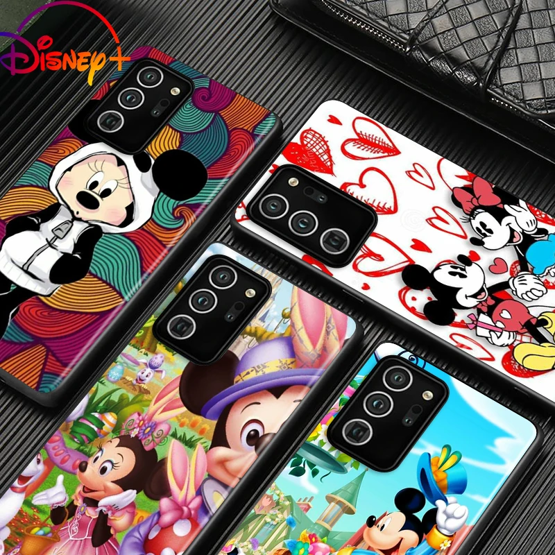 

Mickey Minnie lovely Shockproof Cover for Samsung Galaxy S21 S20 FE Ultra Lite S10 5G S10E S9 S8 Plus Black Soft Phone Case