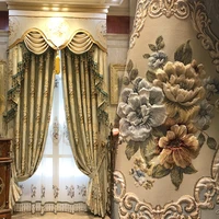 european modern curtains for living dining room bedroom chenille embroidery curtain screens blackout curtains finished