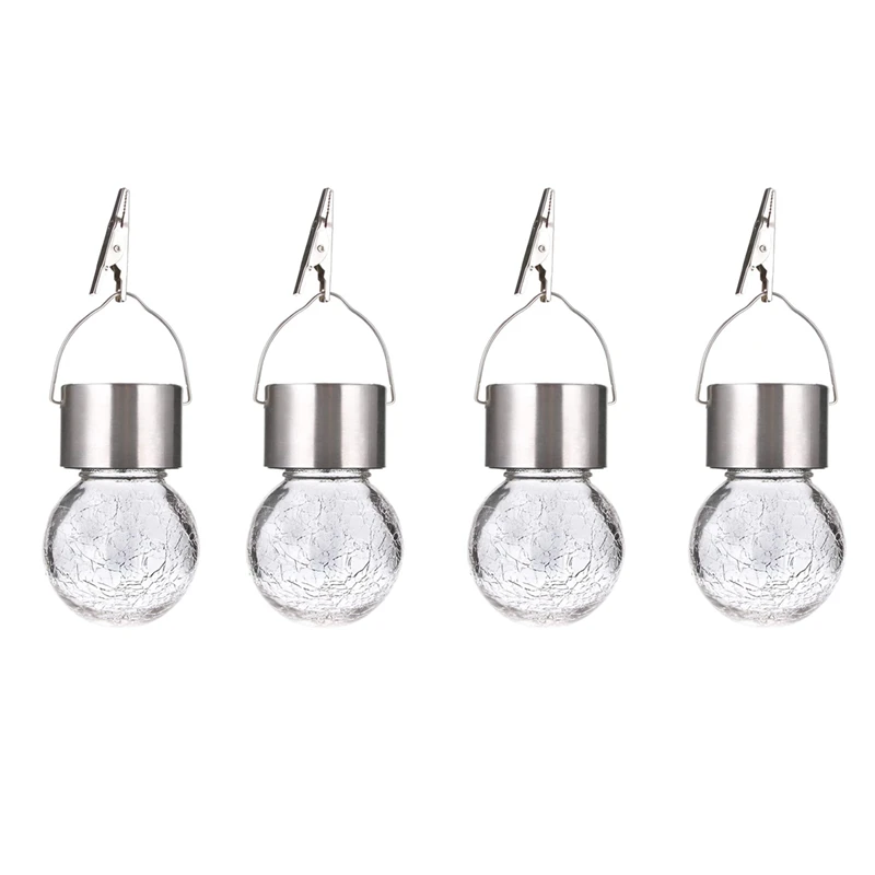 

4 Pcs Hanging Solar Lights Outdoor Christmas Decorations, LED Lanterns with Clip for Umbrella, Garden, Yard, Patio
