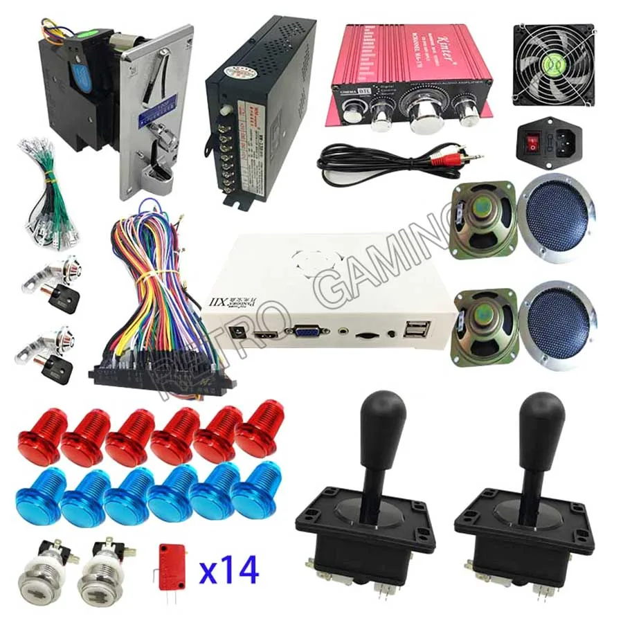 DIY Jamma полный комплект 3D Pandora XII 3188 в 1 с 53 шт игр светодиодный джойстик для аркадных