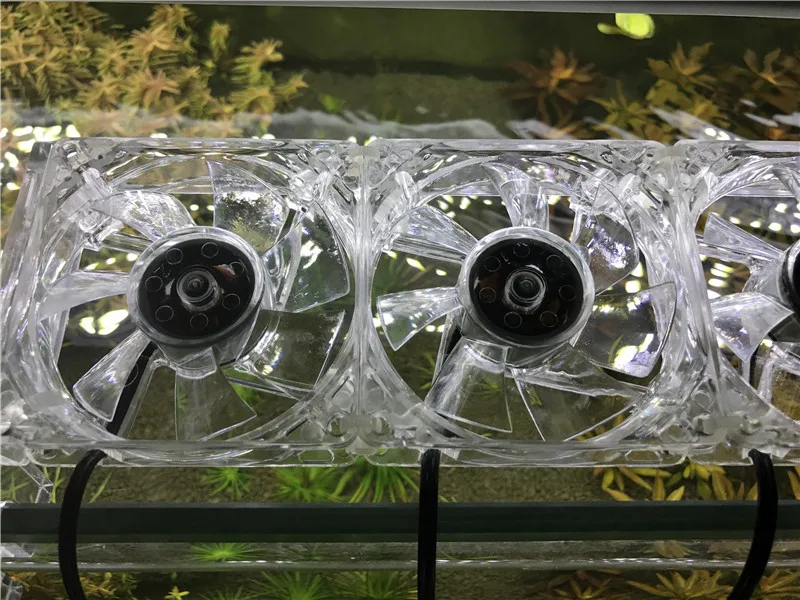 

110v~240v transparent cooling fan mini nano clip on aquarium water plant fish reef coral tank temperature reduce