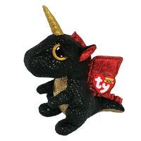 ty beanie grindal sparkly glitter big eyes stuffed animal dragon with horn plush doll soft bedside toys doll birthday gift 15cm