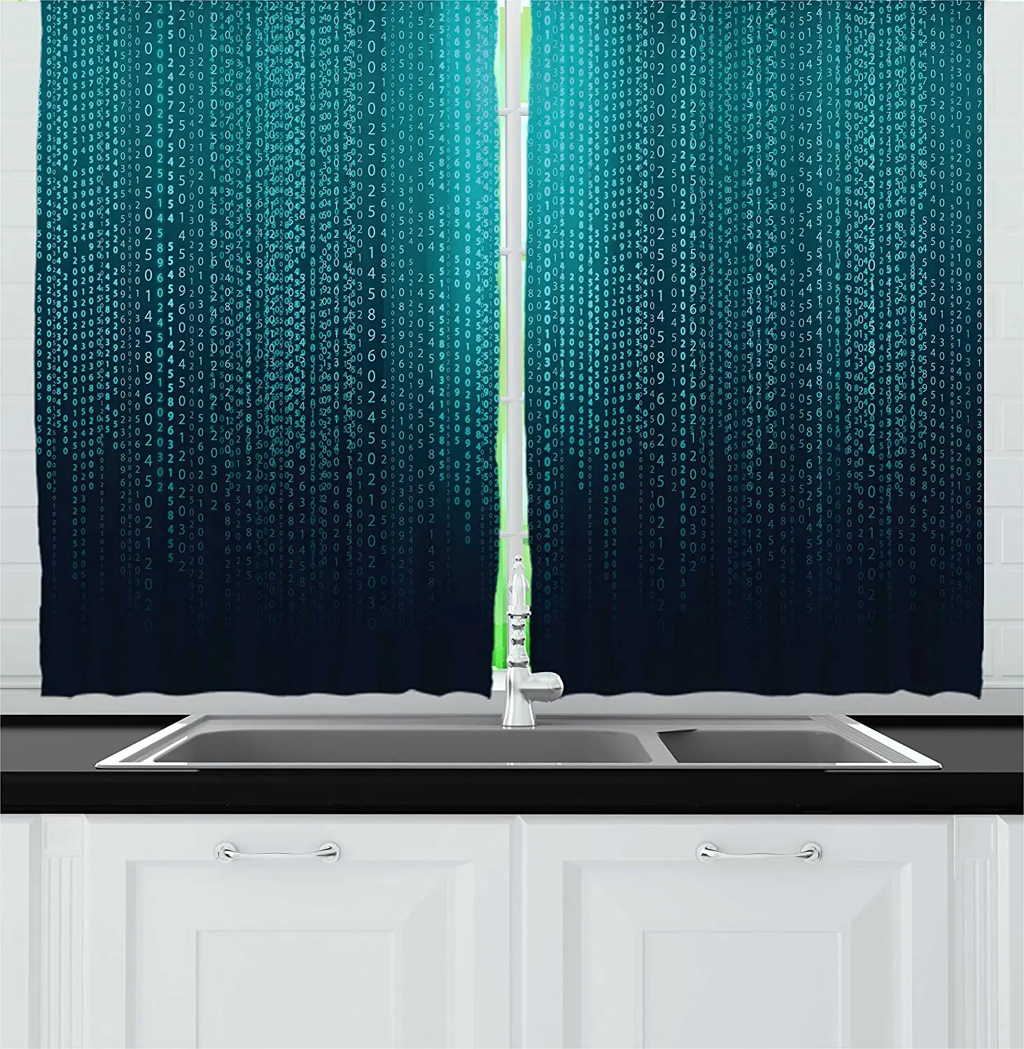 Цифровой оконный занавес для кухни веб-компьютер программатор футуристический