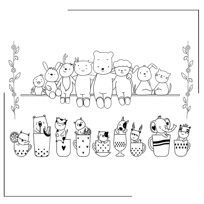 

Силиконовые штампы для скрапбукинга, с изображением животных