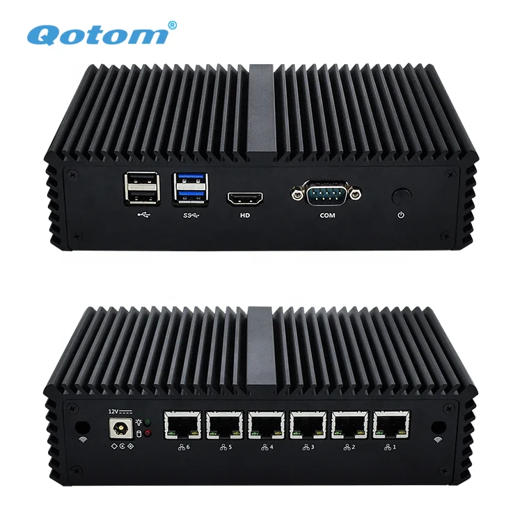 

Qotom Q575G6 Qotom Mini PC i7 7500U with 6 Gigabit NIC AES-NI Router Firewall Fanless Mini Computer Mini PC